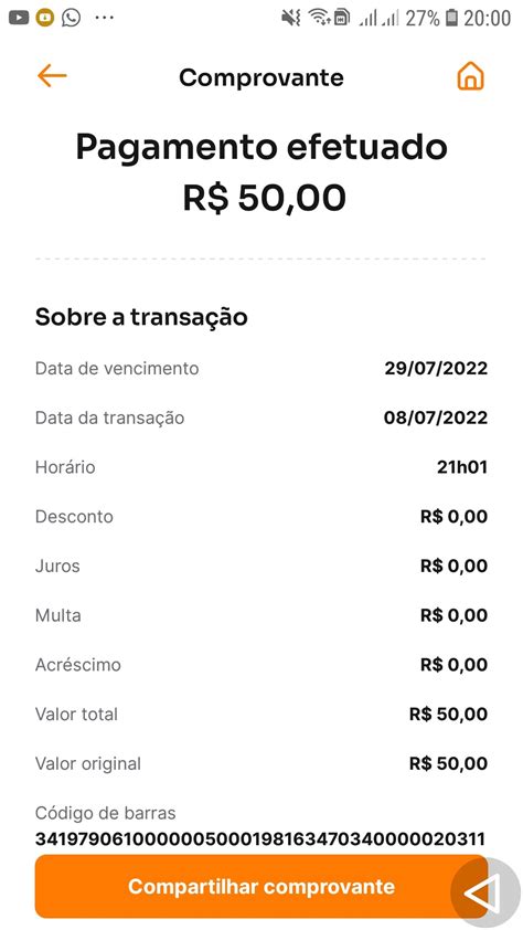 Eu paguei um boleto para depositar 50 reais na minha conta não