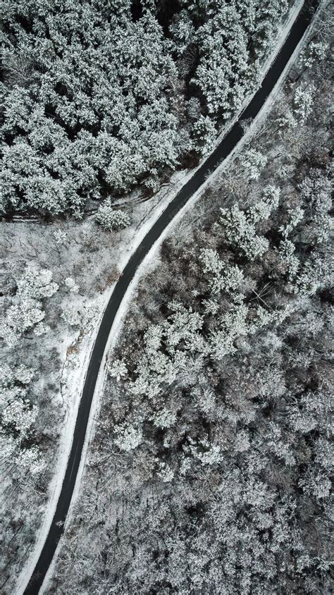 Premium Photo | Country road through the beautiful snow covered landscapes