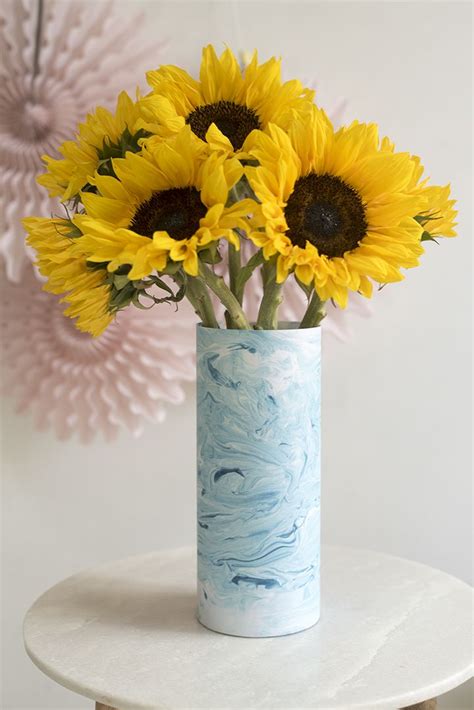 Diy Marbled Paper Vase