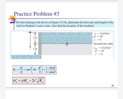 Solved Practice Problem 3 For The Retaining Wall Shown In Chegg