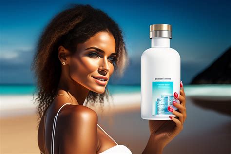 Lexica Woman In Bikini Holding A Small Realistic White Medicine Bottle