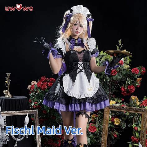 In Stock Uwowo Fischl Maid Cosplay Costume Game Genshin Impact Fanart