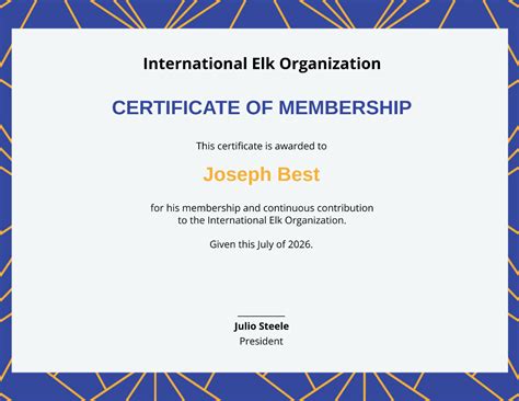 Free Membership Certificate Template To Edit Online