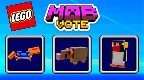 Lego Minecraft Mob Vote 2023 Crab Armadillo And Penguin Tutorials Youtube