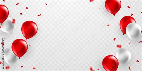 Celebration background with beautifully arranged red balloons. 3DVector ...