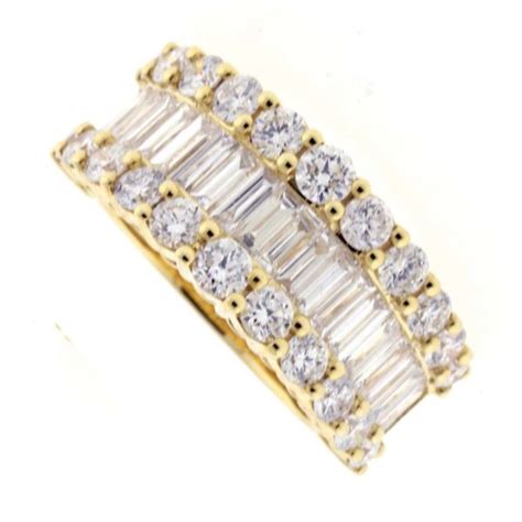Baguette And Round Diamond Band Pampillonia Jewelers Estate And