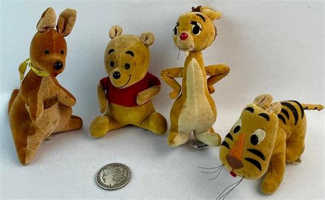 Lot Vintage 1960s Lot Of 4 Gund Winnie The Pooh And Friends Stuffed