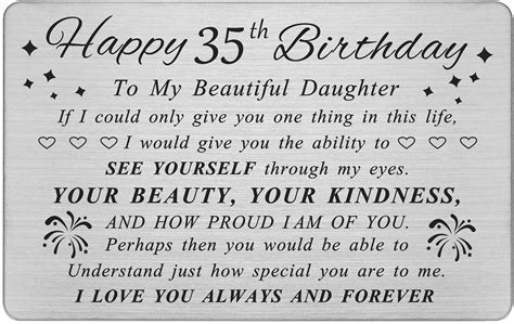 Degasken Daughter 35th Birthday Card Birthday Ts For Sweet 35 Year Old Daughter