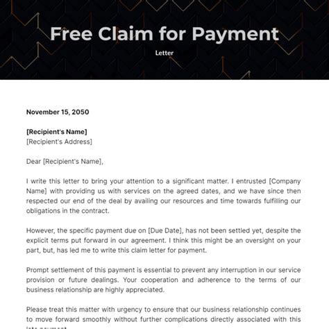 Claim Settlement Letter Template