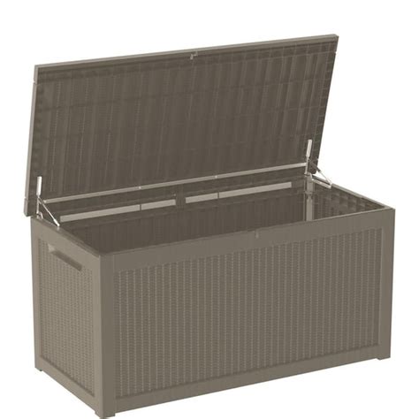 Easyup 260 Gal Light Brown Resin Outdoor Storage Deck Box 260gb Lb