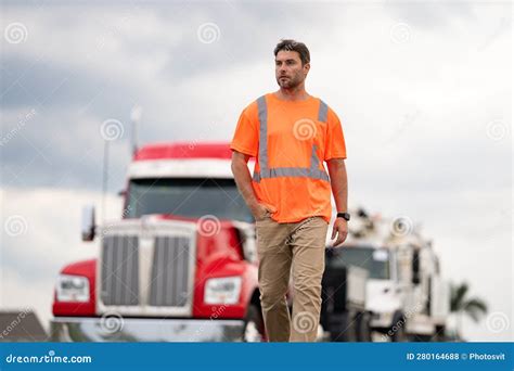 Truck Driver Represents Logistics. Image of Truck Driver with Logistics ...