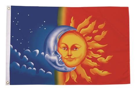 Moon and sun flag 5ft x 3ft with eyelets – Flagseller