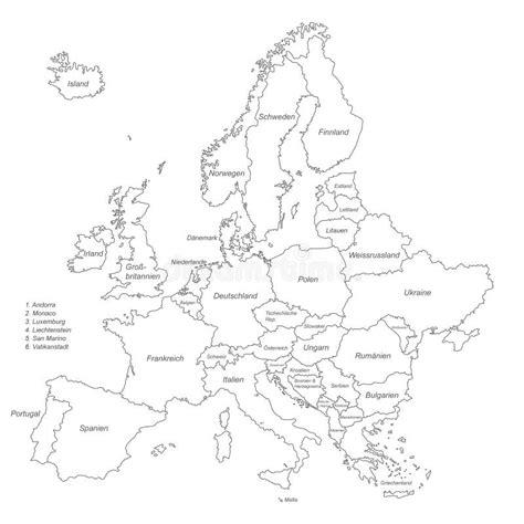 Europa Mapa Político De Europa Ilustración Del Vector Ilustración