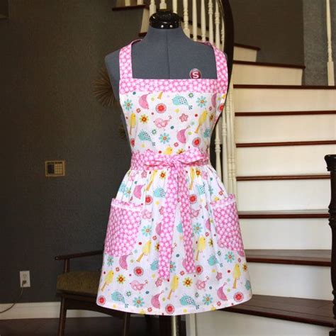 Pink Aprons For Women Aprons With Pockets Womens Aprons Etsy Womens