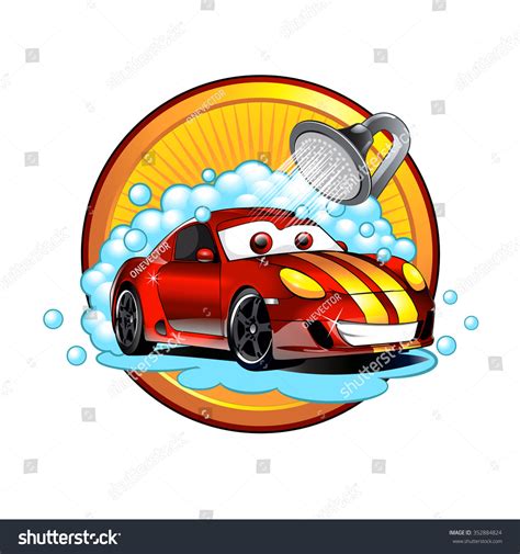 Funny Cartoon Car Wash Stock Vector (Royalty Free) 352884824 | Shutterstock