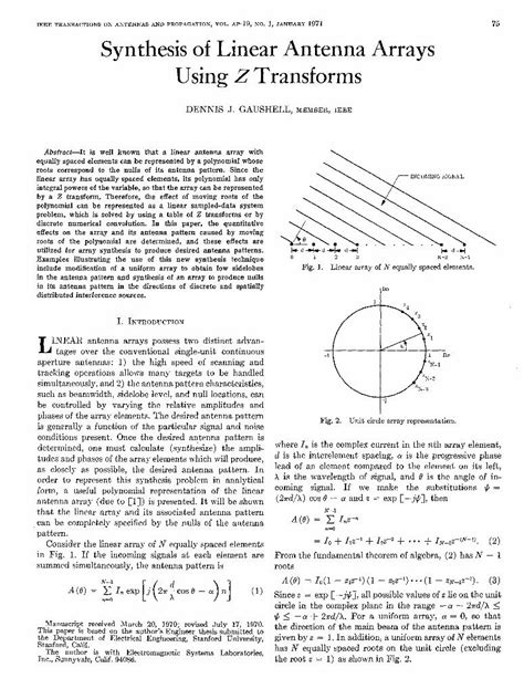 PDF Synthesis Of Linear Antenna Arrays Using Z Transforms DOKUMEN TIPS