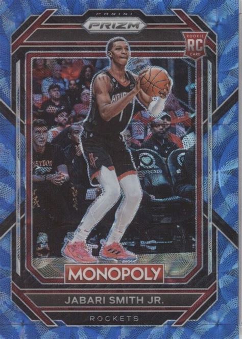 Jabari Smith Jr 2022 Prizm Monopoly 32 Boardwalk Blue Tiger Stripe