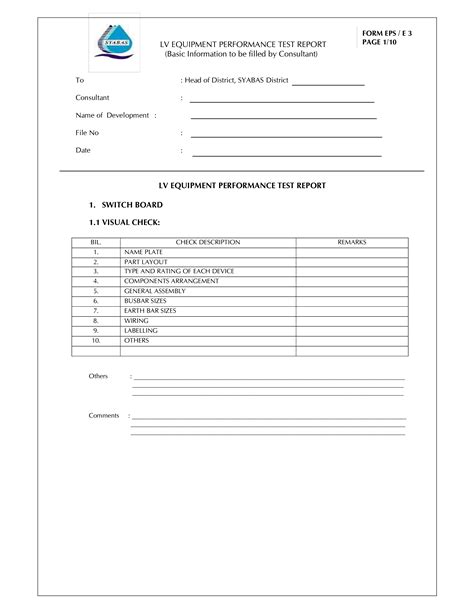 Performance Test Report Template