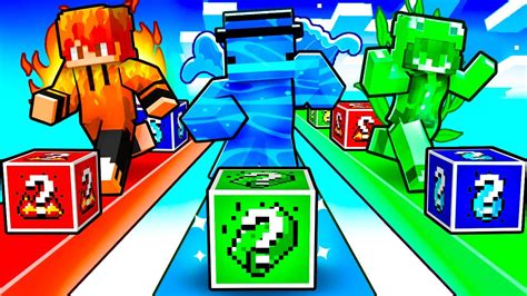 Carrera De Lucky Blocks Elementales En Minecraft Youtube