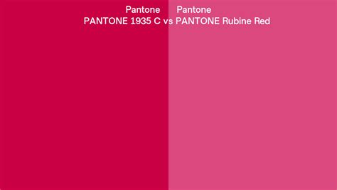 Pantone C Vs Pantone Rubine Red Side By Side Comparison