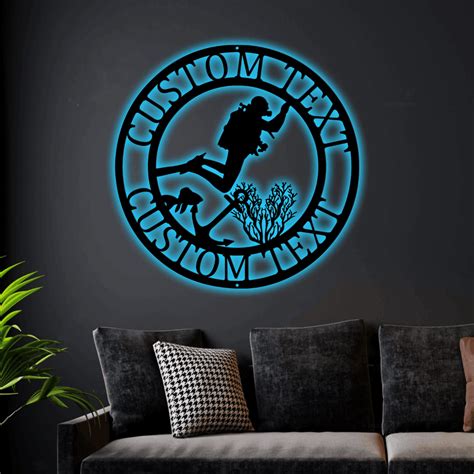 Customized Scuba Diving With Led Lights Sign Home Decor Scuba Diver