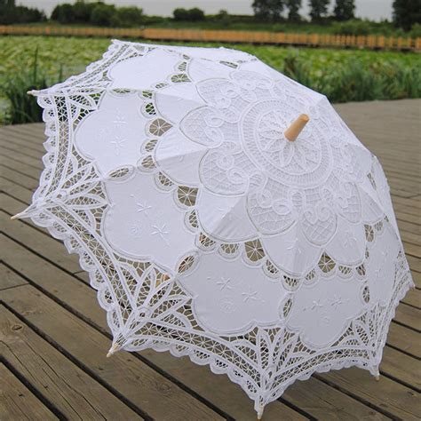 Battenburg Dentelle Blanc Parapluie De Mariage De Mari E Dentelle