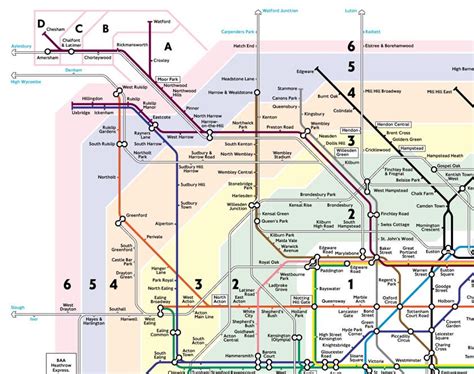 Mappa Metropolitana Zone Londra