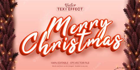 Premium Vector Merry Christmas Text Cartoon Style Editable Text Effect