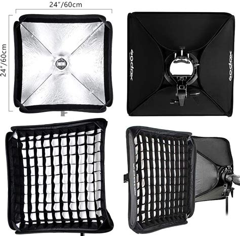 GODOX Foldable Grid Softbox 60x60cm 24x24in With S Type Flash Bracket