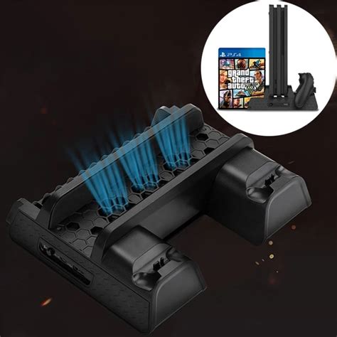 Oivo Ps4 Ps4 Slim Ps4 Pro Vertical Stand Dual Controller Charger Cooling Fans Cooler Charging