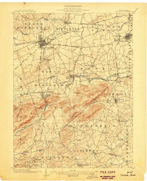 Carlisle Pa 1904 62500 Scale Map By United States Geological Survey