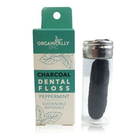 Organically Epic Charcoal Infused Peppermint Vegan Dental Floss 30