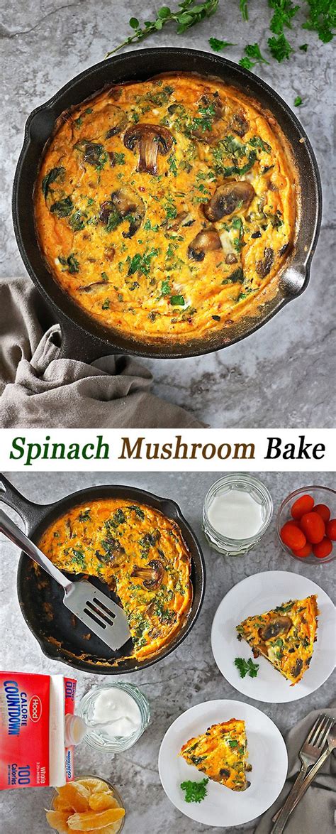 Low Carb Spiced Turmeric Spinach Mushroom Bake Ad Caloriecountdown Ic Hphood Spinach