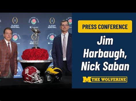 Michigan Football Rose Bowl Press Conference Jim Harbaugh And Alabama