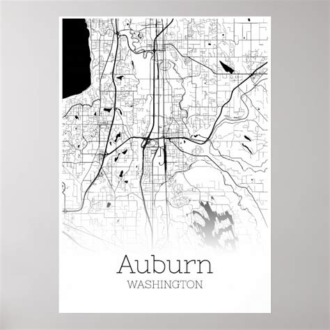 Auburn Map - Washington - City Map Poster | Zazzle.com