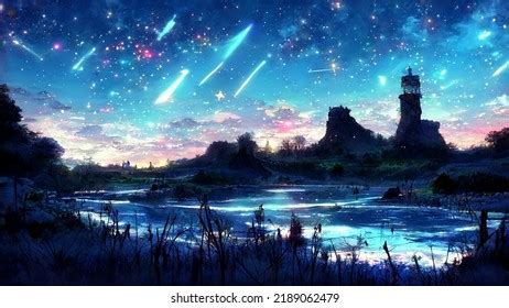 Landscape Night Painting Artistic Conception Stock Illustration 2189062479 | Shutterstock