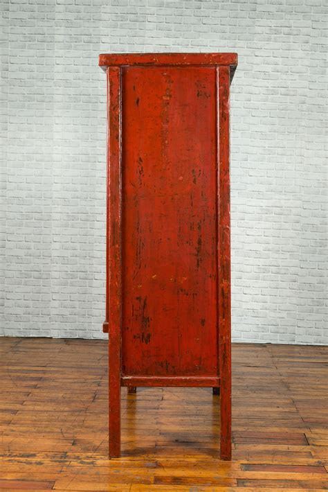 Chinese Qing Dynasty Th Century Cabinet From Shanxi With Original Red