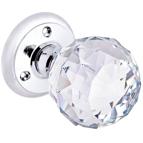 Hiatt Crystal Faceted Chrome Plated Mortice Door Knob Wilko