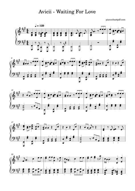 Avicii Waiting For Love Sheet Music Avicii Piano Solo