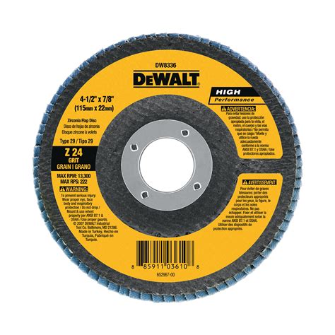 4 1 2 X 7 8 80g Type 29 HP Flap Disc DW8309 DEWALT