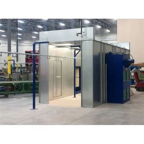 Aluminium Mild Steel Powder Coating Booth Cross Flow Type Automation