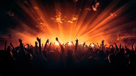 crowd cheering in front of stage lights. silhouette concept 27381143 ...