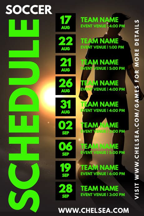 Sports Schedule Events Template Postermywall