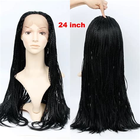 Synthetic Box Micro Braid Lace Wig Hair Braided Lace Front Wigs For