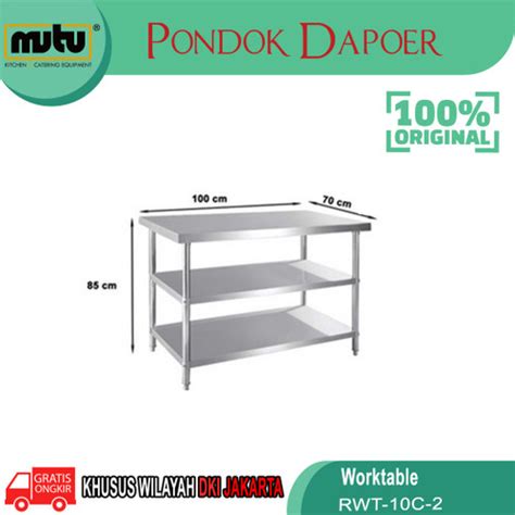 Jual Meja Dapur Stainless 3 Tingkat Meja Kerja Worktable RWT 10C 2