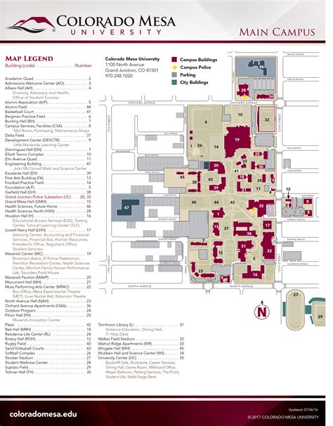 Colorado Mesa Campus Map - Printable Study Planner