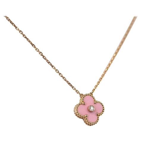 Van Cleef And Arpels Necklace 2015 Holiday Pink Alhambra Diamond Ltd Ed