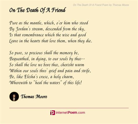 On The Death Of A Friend Poem by Thomas Moore