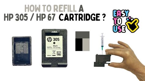 How To Refill A HP 305 HP 305xl HP 67 Black Ink Cartridge YouTube