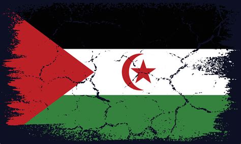 Flat Design Grunge Western Sahara Flag Background 30521948 Vector Art ...